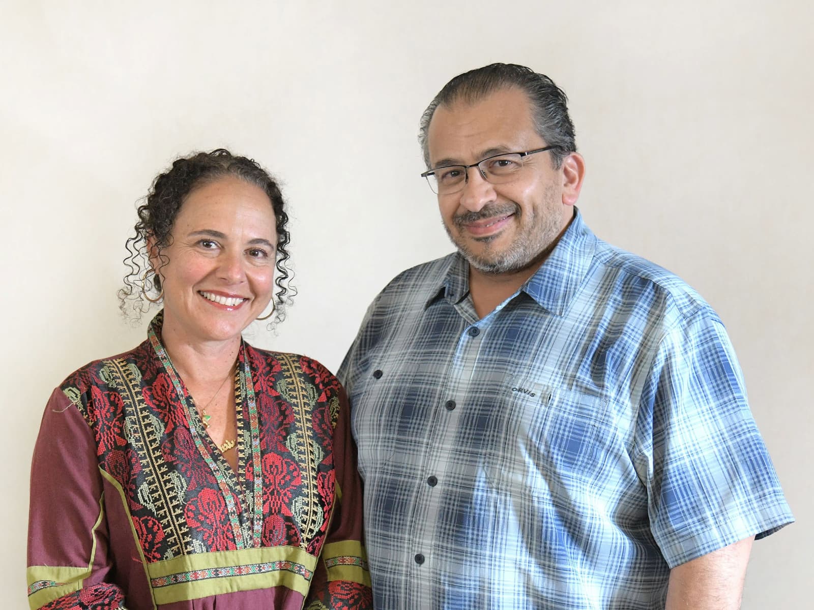 Abdallah Alharazneh photographed with their interviewer, Sandra Sarrouf