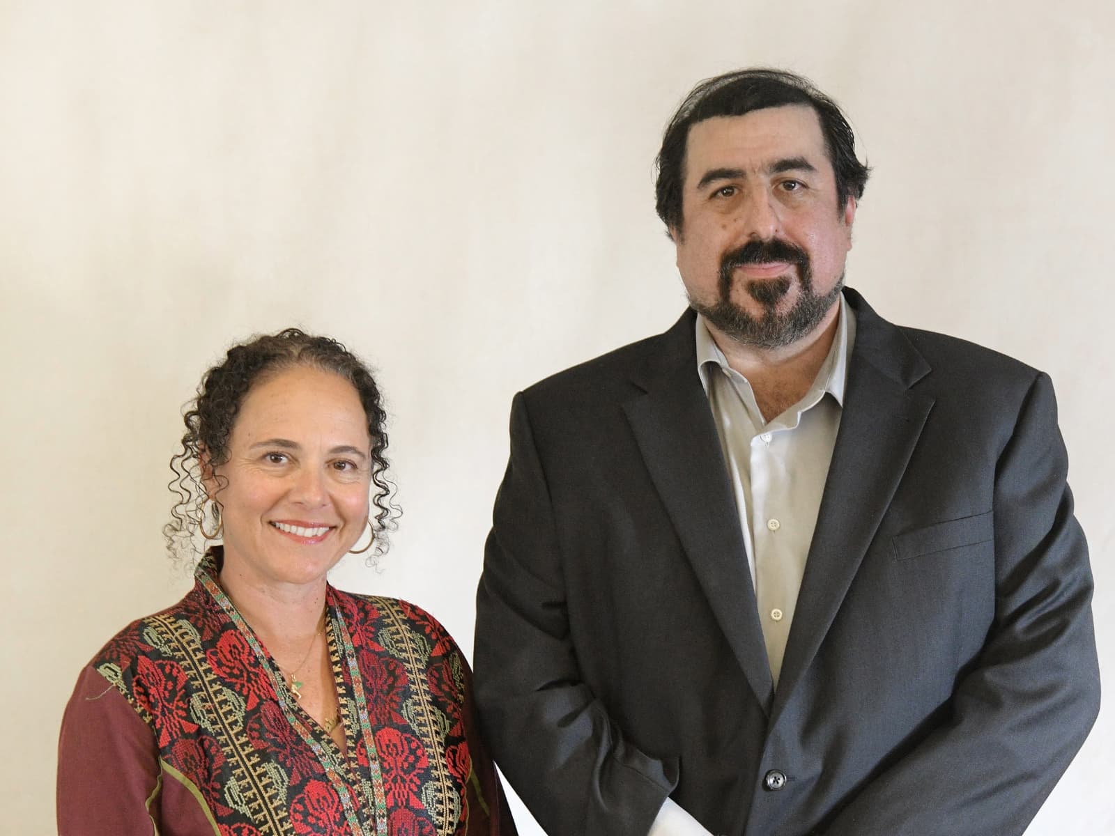 Bassim Wahab photographed with their interviewer, Sandra Sarrouf