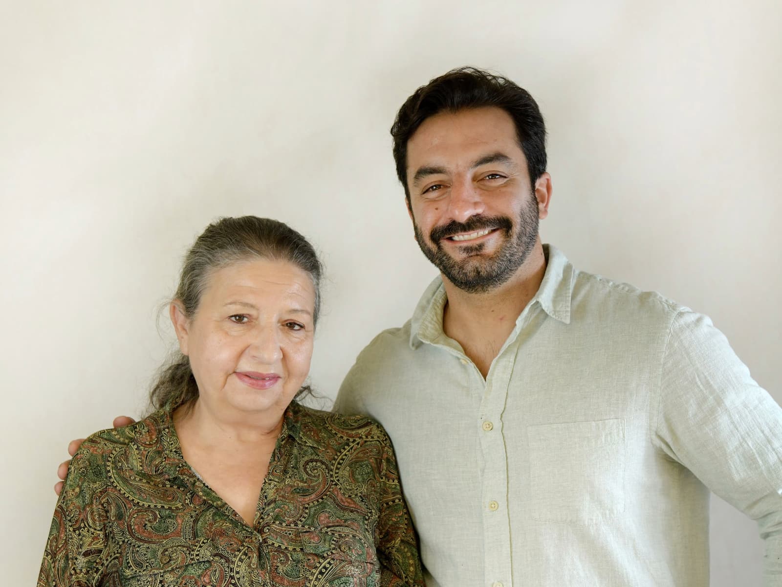 Marilyn Farhat photographed with their interviewer, Ryan Tamoush and Sandra Sarrouf